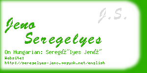 jeno seregelyes business card